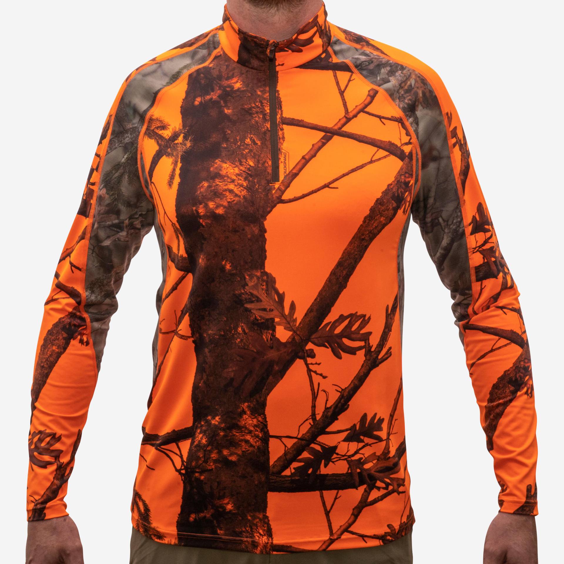 Jagdshirt langarm 500 atmungsaktiv. camouflage/ orange Jagdshirt langarm 500 atmungsaktiv. camouflage/ orange von SOLOGNAC