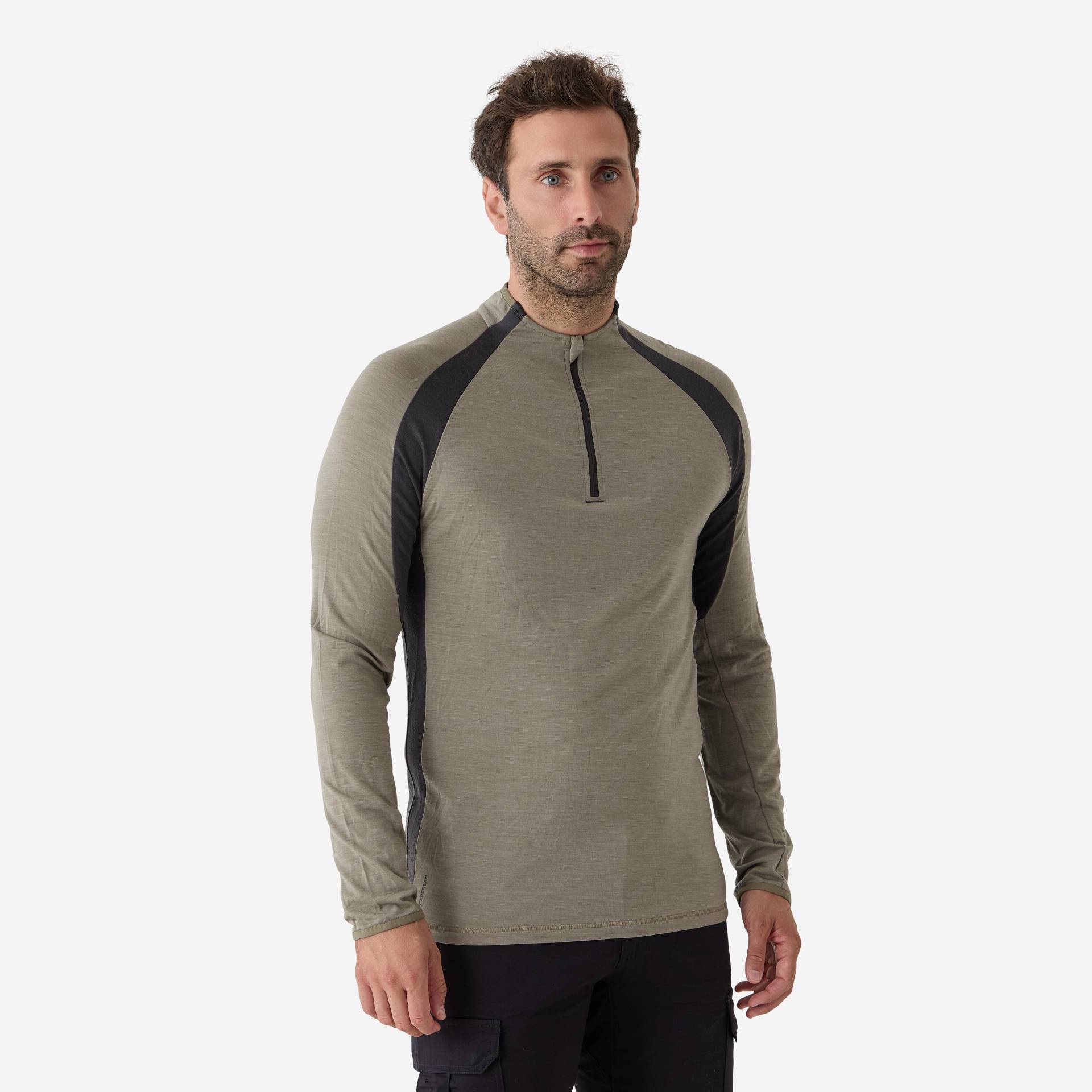 Jagdshirt langarm 900 Merinowolle atmungsaktiv mit Reissverschluss grün Jagdshirt langarm 900 Merinowolle atmungsaktiv mit Reissverschluss grün von SOLOGNAC