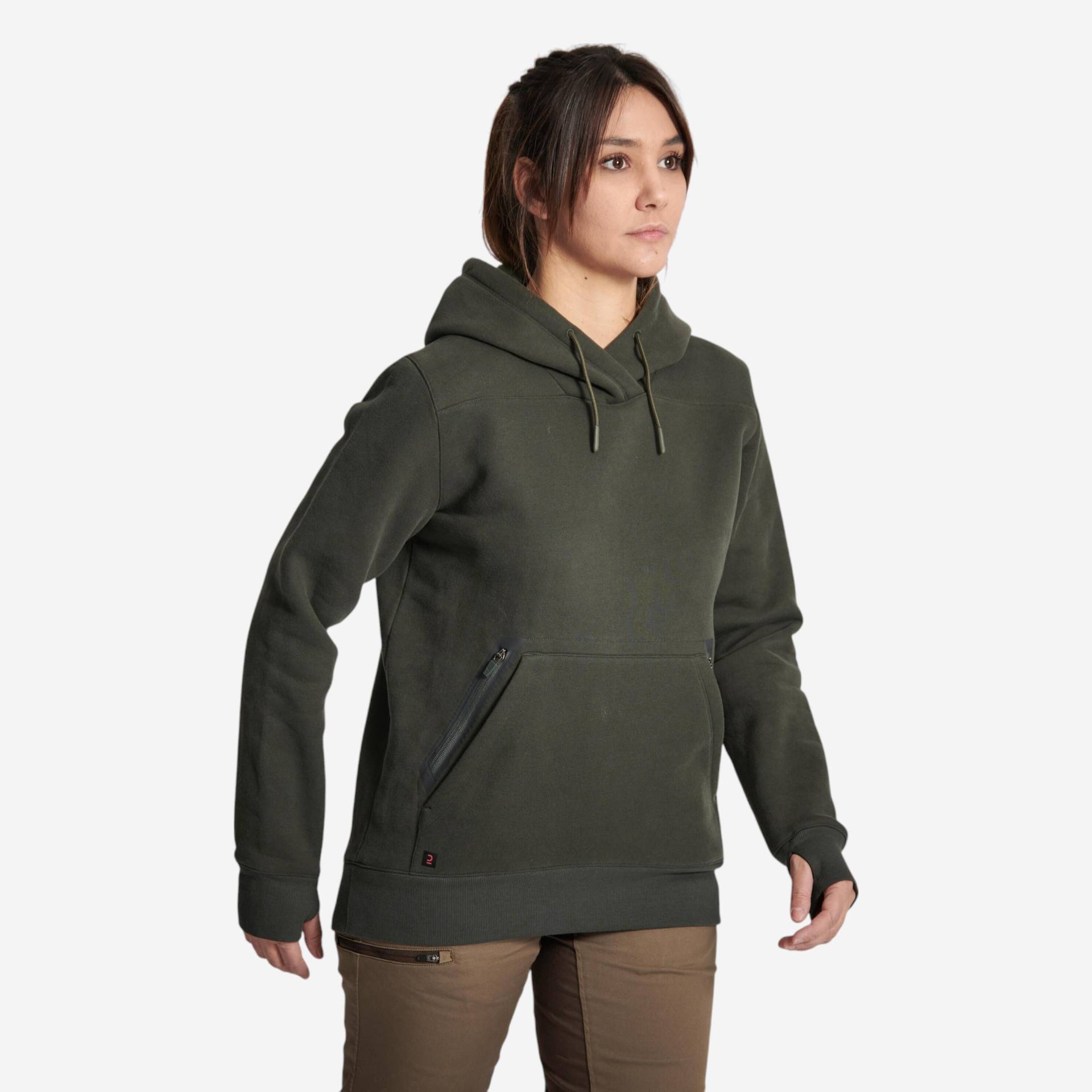 Kapuzenpullover Damen 500 warm grün Kapuzenpullover Damen 500 warm grün von SOLOGNAC