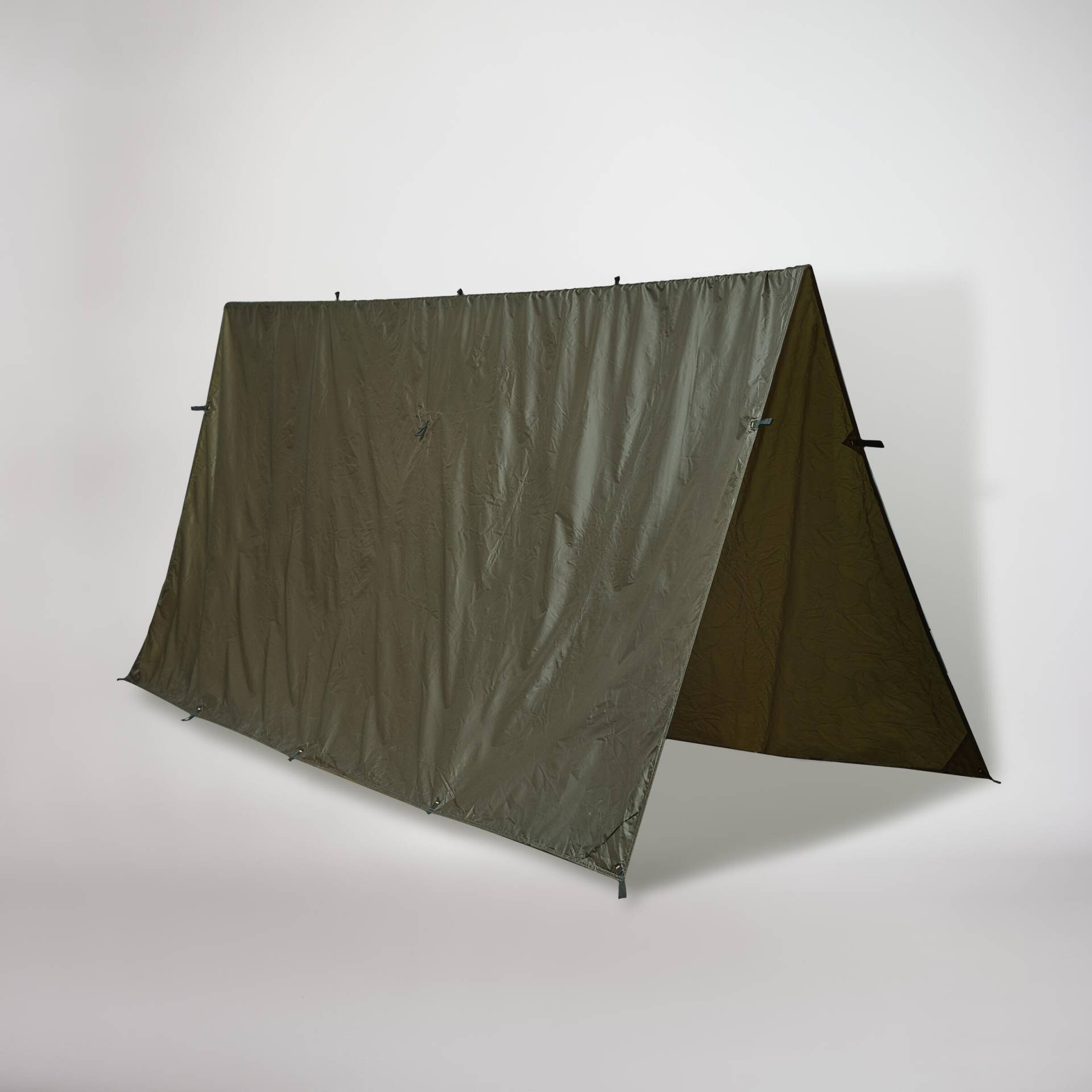 Plane Bushcraft Camping kompakt leicht 2,95 × 2,8 m wasserdicht khaki von SOLOGNAC