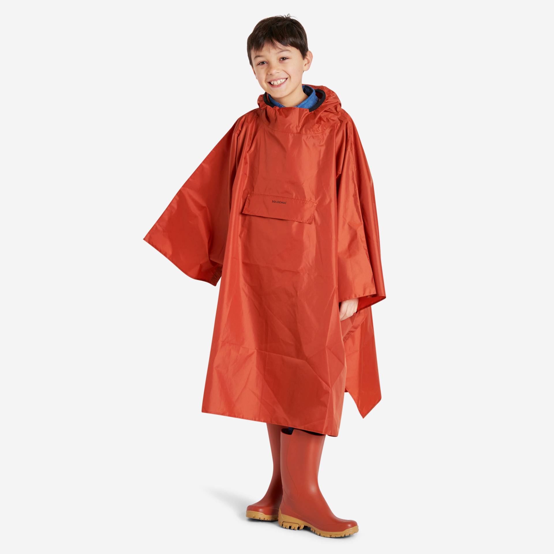 Regenponcho Glenarm Kinder rot von SOLOGNAC