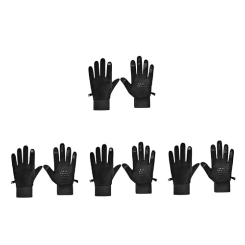 SOLUSTRE 4 Stück Handschuhe befreien laufhandschuhe Skihandschuhe Schneehandschuhe Fahrradhandschuhe thermohandschuhe Handschuhe Winterreithandschuhe Herrenhandschuhe Nylon Black von SOLUSTRE