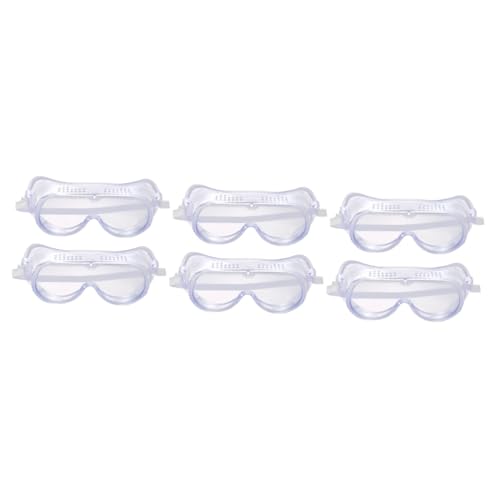 SOLUSTRE 6 Stk transparente Gläser über Spezifikationen Sicherheitsgesichtsbrille Laborbrille klare Gläser schutzbrillen besenhalter schnapsgläser staubdichte Brille winddichte Brille Weiß von SOLUSTRE