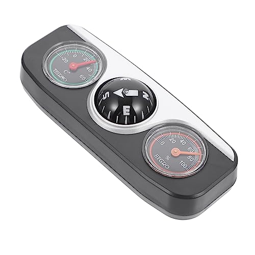SOLUSTRE Typ R Thermometer Fahrzeugnavigationsbälle Navigationsrichtungskompass Thermometerkompass 3 In 1 Autokompass Autoinnenausstattung Hygrometer Kompass Armaturenbrett Kompass von SOLUSTRE
