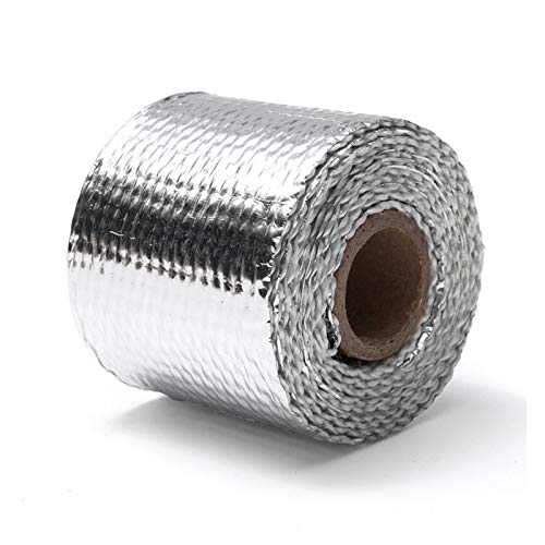 SONGGDZ Auspuff Hitzeschutzband, 2 stücke 1,5m Auto Motorrad auspuff wrap rohre Header wärmeisolierung rollenband Turbo wärmeabgas thermische wickelband universal(Silver) von SONGGDZ