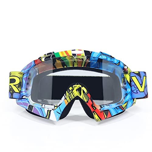 SONGGDZ Crossbrille Verspiegelt,Motorradbrille, Goggle UV-Schutzstreifen-Motorrad-Gläser Motocross-Goggles-Ski-Cross Country-flexibles Dirt-Bike-Brillen(L2) von SONGGDZ