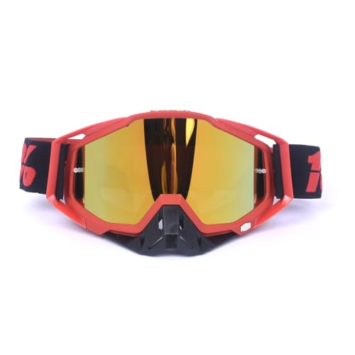 SONGGDZ Crossbrille Verspiegelt,Motorradbrille, Motocross-Brille, Motorradbrille, MTB-Maske, Sonnenbrille, winddicht, Skibrille, ATV-Schutz, Radfahren, Rennen(Beige) von SONGGDZ