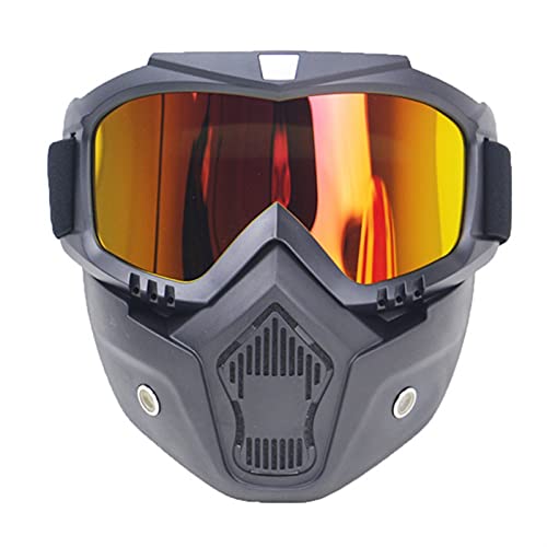 SONGGDZ Crossbrille Verspiegelt,Motorradbrille, Motorradbrillen mit Maske für Masque Motocross männer frauen outdoor reiten winddicht off room helme maske brille(Golden) von SONGGDZ