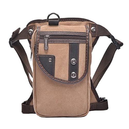 SONGGDZ Motorrad Beintasche, Motorradfahrer-Gürteltasche aus Nylon/Canvas, Bum-Oberschenkel-Tasche for Herren/Messenger-Crossbody-Tasche mit Gürtel, Drop-Bein(Khaki) von SONGGDZ