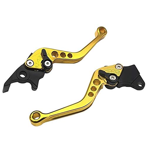 SONGGDZ Motorrad Kupplungsbremshebel, 2 stücke Legierung Motorrad bremsgriff CNC Motorrad Kupplung bremshebelgriff fit for Motorbike Modification(Gold) von SONGGDZ