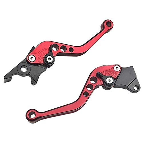 SONGGDZ Motorrad Kupplungsbremshebel, 2 stücke Legierung Motorrad bremsgriff autobremsegriffe kuppelhebel fit für Motorbike modifizierung Autos(Red) von SONGGDZ