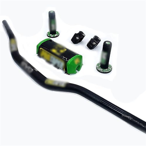 SONGGDZ Motorrad Lenker, Lenker Taper Pack Bar 1-1/8 "Griff Bar Pads Griffe Pit PRO Racing Dirt Pit Bike Motorrad CNC 28.5mm Adapter(Black Green PT) von SONGGDZ