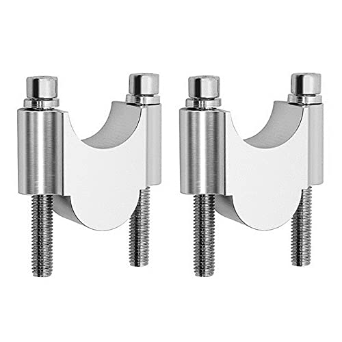 SONGGDZ Motorrad Lenker Riser Clamp, CNC-Motorrad-Lenker-Riser-Kit Universal-Balkenschellen 22mm(Silver) von SONGGDZ