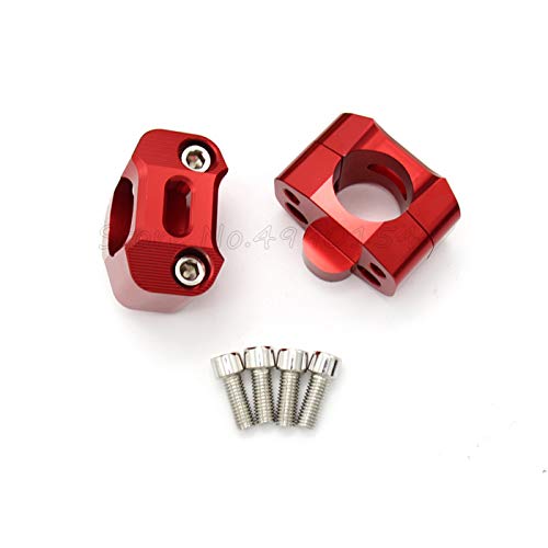 SONGGDZ Motorrad Lenker Riser Clamp, Motorrad 1 1/8 "CNC Aluminium-Lenker-Riser 28mm Verstellbare Klammern Universal(Red) von SONGGDZ