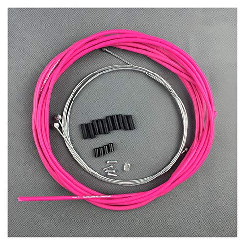 SONGGDZ Universal Fahrrad Schaltzug, Kabelfahrradzubehör Bremsleitung KIT MTB Rennrad Fahrrad Gehäuse Kabelschlauch Set Kit(Pink) von SONGGDZ