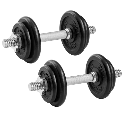 SONGMICS Hanteln, Hantelset aus Gusseisen, Kurzhanteln, 2 x 10 kg, verstellbar, Workout, Fitnesstraining, Gewichtheben für Zuhause, Fitnessstudio, tintenschwarz SYL20T SONGMICS Hanteln, Hantelset aus Gusseisen, Kurzhanteln, 2 x 10 kg, verstellbar, Workout, Fitnesstraining, Gewichtheben für Zuhause, Fitnessstudio, tintenschwarz SYL20T von SONGMICS