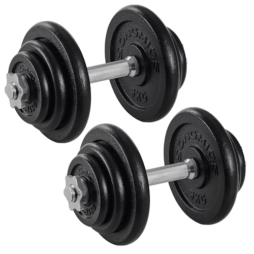 SONGMICS Hanteln, Hantelset aus Gusseisen, Kurzhanteln, 2 x 20 kg, verstellbar, Workout, Fitnesstraining, Gewichtheben für Zuhause, Fitnessstudio, tintenschwarz SYL40T SONGMICS Hanteln, Hantelset aus Gusseisen, Kurzhanteln, 2 x 20 kg, verstellbar, Workout, Fitnesstraining, Gewichtheben für Zuhause, Fitnessstudio, tintenschwarz SYL40T von SONGMICS