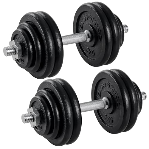 SONGMICS Hanteln, Hantelset aus Gusseisen, Kurzhanteln, 2 x 30 kg, verstellbar, Workout, Fitnesstraining, Gewichtheben für Zuhause, Fitnessstudio, tintenschwarz SYL60BS SONGMICS Hanteln, Hantelset aus Gusseisen, Kurzhanteln, 2 x 30 kg, verstellbar, Workout, Fitnesstraining, Gewichtheben für Zuhause, Fitnessstudio, tintenschwarz SYL60BS von SONGMICS