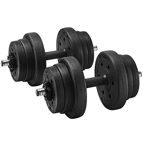 SONGMICS Hanteln 2er Set, Kurzhanteln, 2 x 10 kg, für Männer und Frauen, Fitness, Gewichtheben für Zuhause, Fitnessstudio, schwarz SYL20HV1 von SONGMICS