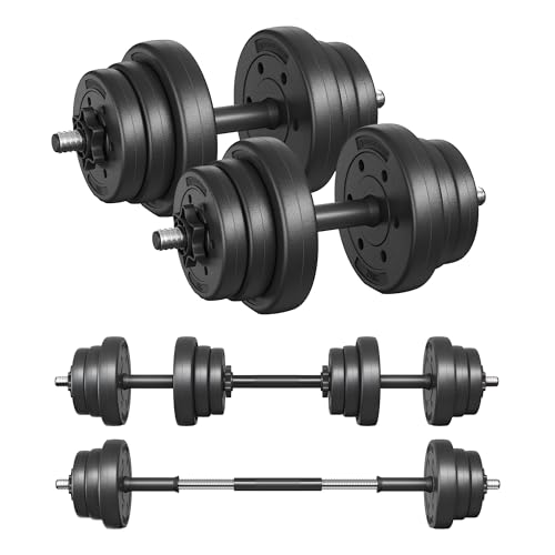 SONGMICS 2-in-1-Hanteln, Hantelset, Kurzhanteln, mit Verbindungsstahlrohr, 2 x 10 kg, Workout, Fitnesstraining, Gewichtheben für Zuhause, Fitnessstudio, tintenschwarz SYL20HBK SONGMICS 2-in-1-Hanteln, Hantelset, Kurzhanteln, mit Verbindungsstahlrohr, 2 x 10 kg, Workout, Fitnesstraining, Gewichtheben für Zuhause, Fitnessstudio, tintenschwarz SYL20HBK von SONGMICS
