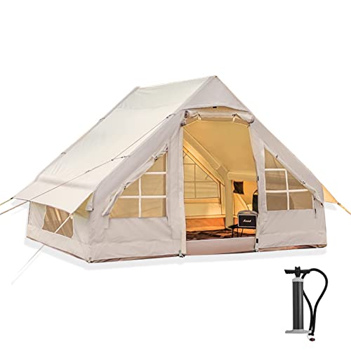 Zelte für Camping, aufblasbares Glamping-Zelt mit Pumpe, einfach aufzubauendes Oxford-Campingzelt, 4–6 Personen, große Zelte für Camping für Erwachsene, wasserdichtes Luftzelt mit Netzfenstern und von SONLED