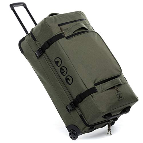 SONS OF ALOHA XXL Reisetasche mit 2 Rollen Kane Rollkoffer 80 cm Koffer Sporttasche Reise-Trolley 140L, grün-Olive von SONS OF ALOHA