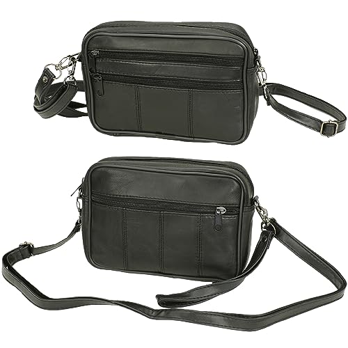 SOTALA Herren Handgelenktasche Handtasche Tasche Echt Leder Geld Bag Umhängetasche mit Schultergurt Dokumententasche Handschlaufe Schwarz SOTALA Herren Handgelenktasche Handtasche Tasche Echt Leder Geld Bag Umhängetasche mit Schultergurt Dokumententasche Handschlaufe Schwarz von SOTALA