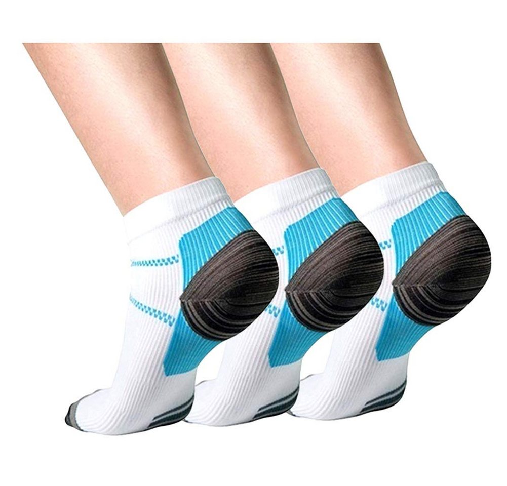 SOTOR Komfortsocken Plantarfasziitis-Socken, 3er-Packung, Fußpflege (Kompressionsstrümpfe, Laufsocken, für Damen und Herren, 3-Paar) lindern Schmerzen, unterstützen Ferse, Fußbogen und Knöchel von SOTOR