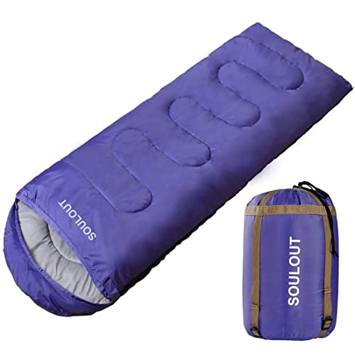 SOULOUT 4 Jahreszeiten Schlafsack, Warm & Kalt, Tragbar, Wasserdicht, Lila, Reißverschluss rechts, 2 Personen, Erwachsene, Unisex SOULOUT 4 Jahreszeiten Schlafsack, Warm & Kalt, Tragbar, Wasserdicht, Lila, Reißverschluss rechts, 2 Personen, Erwachsene, Unisex von SOULOUT
