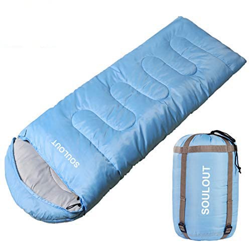 SOULOUT Schlafsack, 3-4 Jahreszeiten, warmes und kaltes Wetter, leicht, wasserdicht, ideal für Erwachsene und Kinder, Sky Blue/Left Zip SOULOUT Schlafsack, 3-4 Jahreszeiten, warmes und kaltes Wetter, leicht, wasserdicht, ideal für Erwachsene und Kinder, Sky Blue/Left Zip von SOULOUT