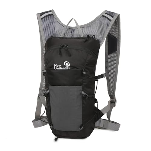 SOUUXIU Wasserrucksack zum Wandern, wasserabweisender Laufrucksack für 2-Liter-Wasserblase, Campingbedarf, Notfallrucksack mit reflektierendem Design, Wanderbedarf von SOUUXIU