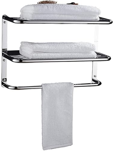 SOVORM Handtuchhalter Hotel Handtuchhalter, 3-lagiges Badezimmer-Ablageregal Toilettenständer Handtuchhalter aus Edelstahl Hardware Handtuchhalter Handtuchhalter/Silber/770Mm The New von SOVORM