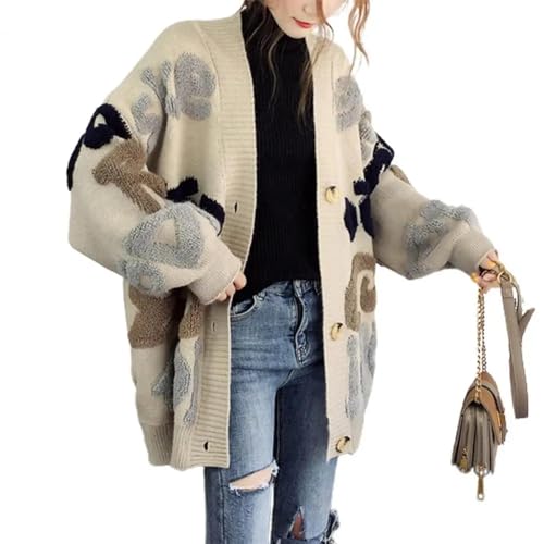 Pullover Cardigan Sweater Damen Gemütliche Übergroße Strickjacke Sweatshirt Lässig Loose Fit Cardigan Pullover Gemütlicher Strick Pullover Für Frauen Mittellange Lose Strickjacke OneSize Khaki Pullover Cardigan Sweater Damen Gemütliche Übergroße Strickjacke Sweatshirt Lässig Loose Fit Cardigan Pullover Gemütlicher Strick Pullover Für Frauen Mittellange Lose Strickjacke OneSize Khaki von SOYNIA