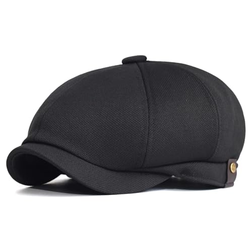 SOYNIA Barett Baskenmützen Für Herren Casual Kappen Atmungsaktive Outdoor Retro Beret Hüte Achteckige Mütze Mode Solid Flat Caps 56-59Cm Schwarz SOYNIA Barett Baskenmützen Für Herren Casual Kappen Atmungsaktive Outdoor Retro Beret Hüte Achteckige Mütze Mode Solid Flat Caps 56-59Cm Schwarz von SOYNIA