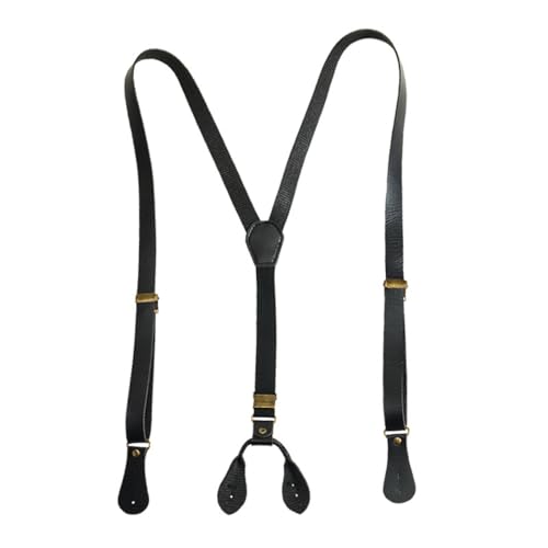 SOYNIA Hosenträger Suspender Hosenträger Mit Schnalle Aus Leder Mit Knöpfen Für Damen Anti-Rutsch-Retro Mit Vier Knöpfen Lässig Vielseitiger Hosenträger Schwarz SOYNIA Hosenträger Suspender Hosenträger Mit Schnalle Aus Leder Mit Knöpfen Für Damen Anti-Rutsch-Retro Mit Vier Knöpfen Lässig Vielseitiger Hosenträger Schwarz von SOYNIA