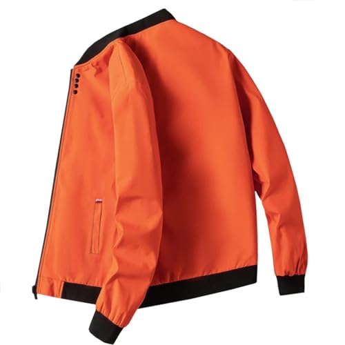 SOYNIA Jacke Jacken Herren Jacke Dünn Langarm Baseball Uniform Wind Dicht Fahrrad Jacke Solid Zipper Freizeit Jacke M Orange SOYNIA Jacke Jacken Herren Jacke Dünn Langarm Baseball Uniform Wind Dicht Fahrrad Jacke Solid Zipper Freizeit Jacke M Orange von SOYNIA