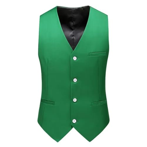 SOYNIA Weste Vest Herren Slim Fit V-Ausschnitt Kleid Westen Herren Hochzeit M45Kg-50Kg Grün von SOYNIA