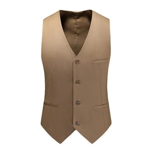 SOYNIA Weste Vest Herren Slim Fit V-Ausschnitt Kleid Westen Herren Hochzeit Xl55Kg-60Kg Khaki von SOYNIA