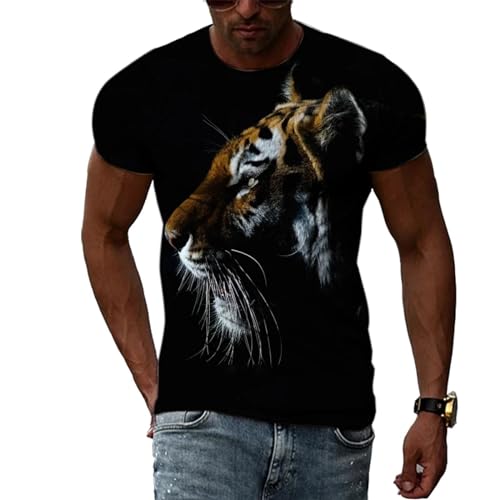 T-Shirt Kurzarm Herren Herren-Mode-Trend 3D Personal Isierte Street Hip-Hop-Print O-Ausschnitt Kurzarm T-Shirt Atmungsaktive Kleidung Asiansize5Xl Cj-26121717 von SOYNIA
