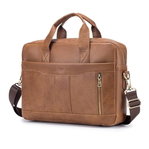 SPAHER Aktentasche Herren Laptoptasche 15.6 Zoll Business Tasche Wasserabweisend PU Leder Tasche Herren Umhängetasche Schultertasche Messenger Bag Männer Geschenk für Schule Reisen Braun SPAHER Aktentasche Herren Laptoptasche 15.6 Zoll Business Tasche Wasserabweisend PU Leder Tasche Herren Umhängetasche Schultertasche Messenger Bag Männer Geschenk für Schule Reisen Braun von SPAHER
