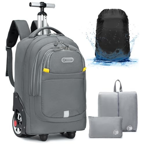 SPAHER Diebstahlschutz Trolley Rucksack easyJet Handgepäck 45x36x20 Business Rolling 14 Zoll Laptop Rucksack mit Rädern Handgepäck wasserdichte Groß Rucksack Rollkoffer für Reisen Männer Frauen von SPAHER