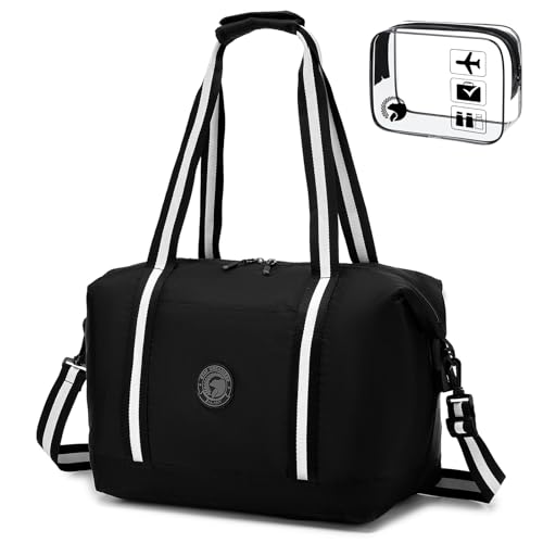 SPAHER Faltbare Reisetasche 40x30x25 Handgepäck Eurowings Handgepäck Tasche für Flugzeug Duffle Bag Wasserdicht Weekender Handtaschen Sporttasche Hospital Bag für Herren Damen mit Reise-Kulturbeutel von SPAHER