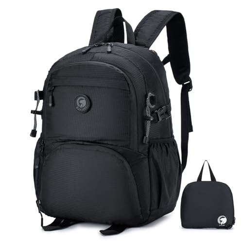 SPAHER Faltbare Reisetasche Handgepäck 40x30x20 Wizzair Vueling Ultraleicht Wanderrucksack 25L Wasserdicht Backpack Kleiner Daypack Flugzeug Reiserucksack für Damen Herren Outdoor Camping Schwarz SPAHER Faltbare Reisetasche Handgepäck 40x30x20 Wizzair Vueling Ultraleicht Wanderrucksack 25L Wasserdicht Backpack Kleiner Daypack Flugzeug Reiserucksack für Damen Herren Outdoor Camping Schwarz von SPAHER