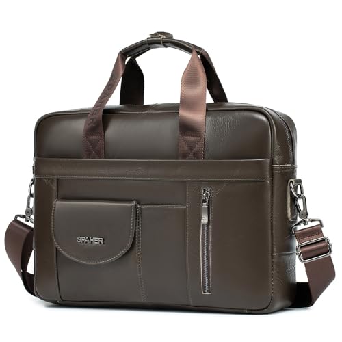 SPAHER Laptoptasche 15,6 Zoll Aktentasche Herren Business Tasche Arbeitstasche Herren Messenger Bag Echtleder Tasche Herren Umhängetasche Schultertasche Männer SPAHER Laptoptasche 15,6 Zoll Aktentasche Herren Business Tasche Arbeitstasche Herren Messenger Bag Echtleder Tasche Herren Umhängetasche Schultertasche Männer von SPAHER