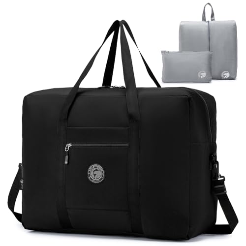 SPAHER Reisetasche Groß Faltbar, Reisetaschen Handgepäck 55x40x20 Ryanair Leichter Flugzeug Organizer Duffle Bag 45L Packbare Holdall wasserdichte Handtasche für Männer und Frauen Schwarz SPAHER Reisetasche Groß Faltbar, Reisetaschen Handgepäck 55x40x20 Ryanair Leichter Flugzeug Organizer Duffle Bag 45L Packbare Holdall wasserdichte Handtasche für Männer und Frauen Schwarz von SPAHER