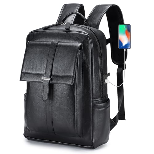 SPAHER Wizzair Handgepäck 40x30x20 Rucksack Schulrucksack PU Leder Reiserucksack Rucksack 15,6 Zoll Laptoprucksack Backpack Tagesrucksack Casual Backpack Daypack Geschenk für Damen Herren Schwarz SPAHER Wizzair Handgepäck 40x30x20 Rucksack Schulrucksack PU Leder Reiserucksack Rucksack 15,6 Zoll Laptoprucksack Backpack Tagesrucksack Casual Backpack Daypack Geschenk für Damen Herren Schwarz von SPAHER