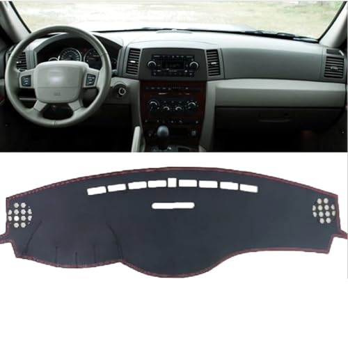 SPANN Leder-Auto-Armaturenbrett-Abdeckung, Armaturenbrett-Matte, Teppich, passend für Jeep Grand Cherokee G3 2004 2005 2006–2009, Zubehör von SPANN