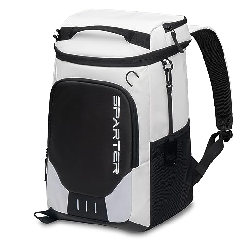 SPARTER Rucksack-Kühler, isoliert, auslaufsicher, 33 Dosen, wasserdicht, leicht, isoliert, Eistruhe, tragbare weiche Kühltasche für Strand, Reisen, Camping, Mittagessen (White & Black, 33 Can) SPARTER Rucksack-Kühler, isoliert, auslaufsicher, 33 Dosen, wasserdicht, leicht, isoliert, Eistruhe, tragbare weiche Kühltasche für Strand, Reisen, Camping, Mittagessen (White & Black, 33 Can) von SPARTER
