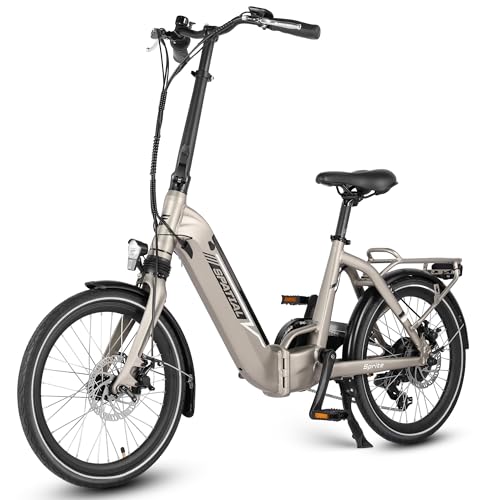 SPATIAL E Bike Klappard, 20 Zoll Elektrofahrrad, 40NM 250W Motor 36V 374.4Wh Batterie, 7 Gang Schaltung LCD Anzeige, Herren Damen City Ebike von SPATIAL