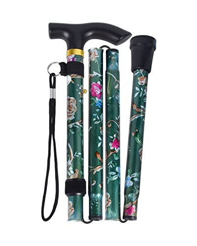 SPDYCESS Klappbarer Gehstock Blume Gemustert Aluminium Einstellbar Spazierstock Leicht Tragbar Reise Wanderstock Ergonomisch rutschfest Griff Alpenstock für Frauen Männer Senioren Faltbare Gehstöcke SPDYCESS Klappbarer Gehstock Blume Gemustert Aluminium Einstellbar Spazierstock Leicht Tragbar Reise Wanderstock Ergonomisch rutschfest Griff Alpenstock für Frauen Männer Senioren Faltbare Gehstöcke von SPDYCESS